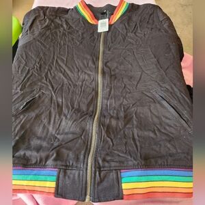 Torrid Black Jacket with Multicolor Trim☆ Jus Needs Ironed/ Wrinkly
